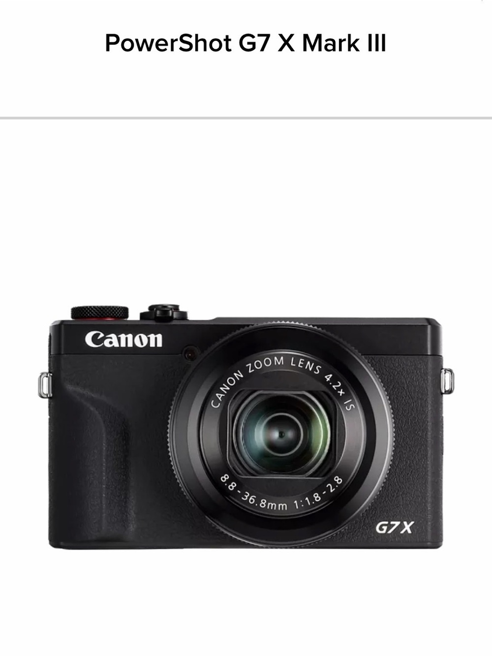 Canon PowerShot G7 X Mark III Camera in Black